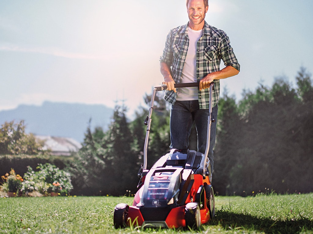 a lawn is mowed with a lawn mower