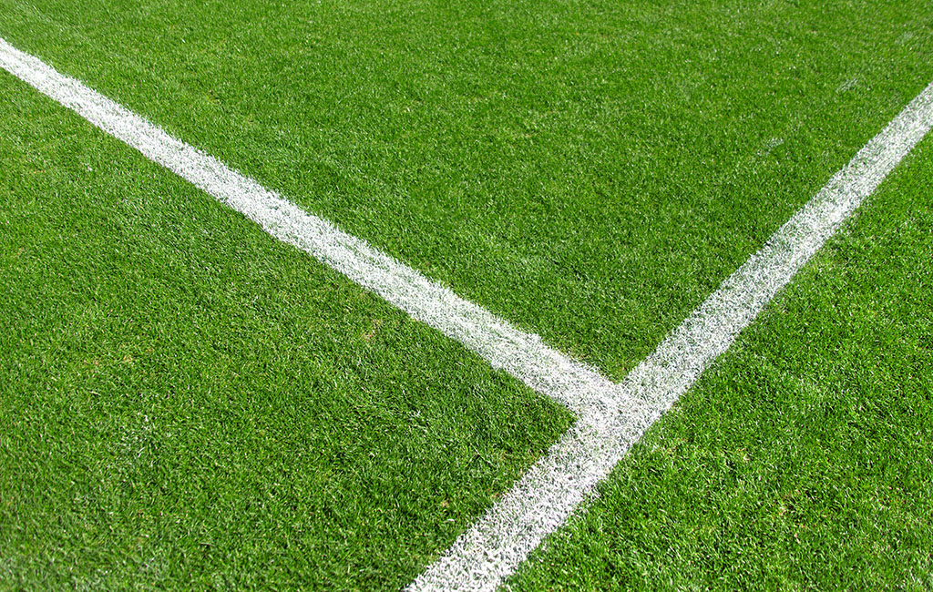 Bild der Linien auf einem Fußballfeld.