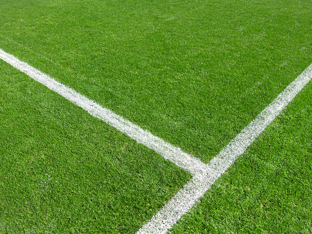 football turf with white line