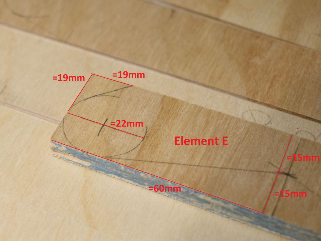 wooden board is labeled with milimeter specifications