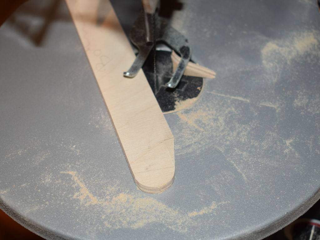 wooden board clamped