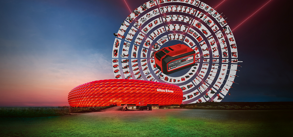 Allianz Arena and the Power-X-Change circle. 