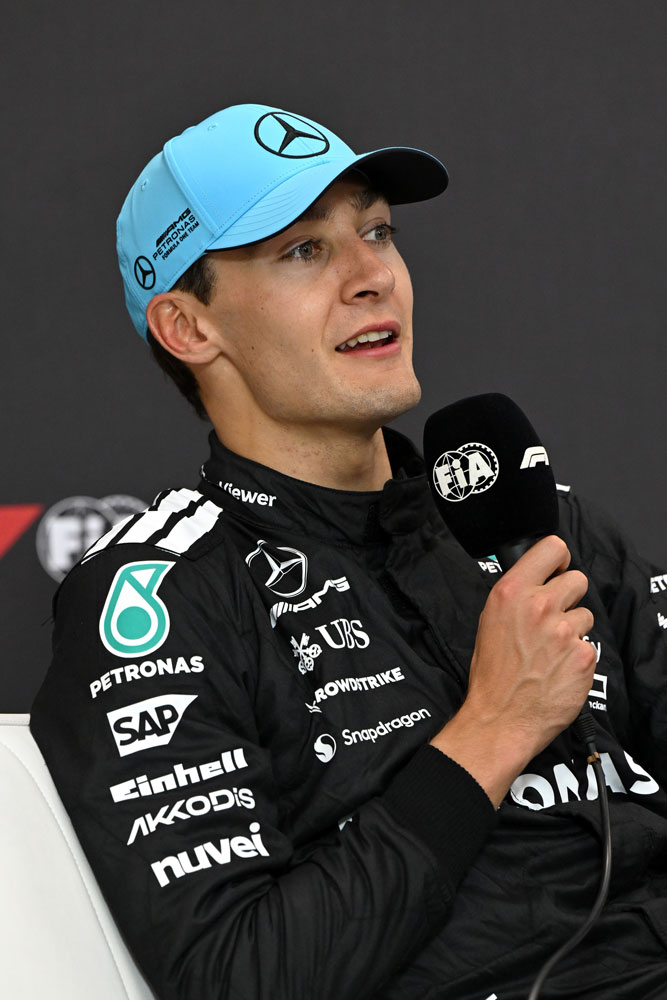 Formula 1 driver George Russel. 