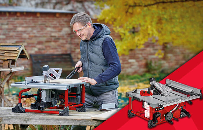 a man uses a table saw