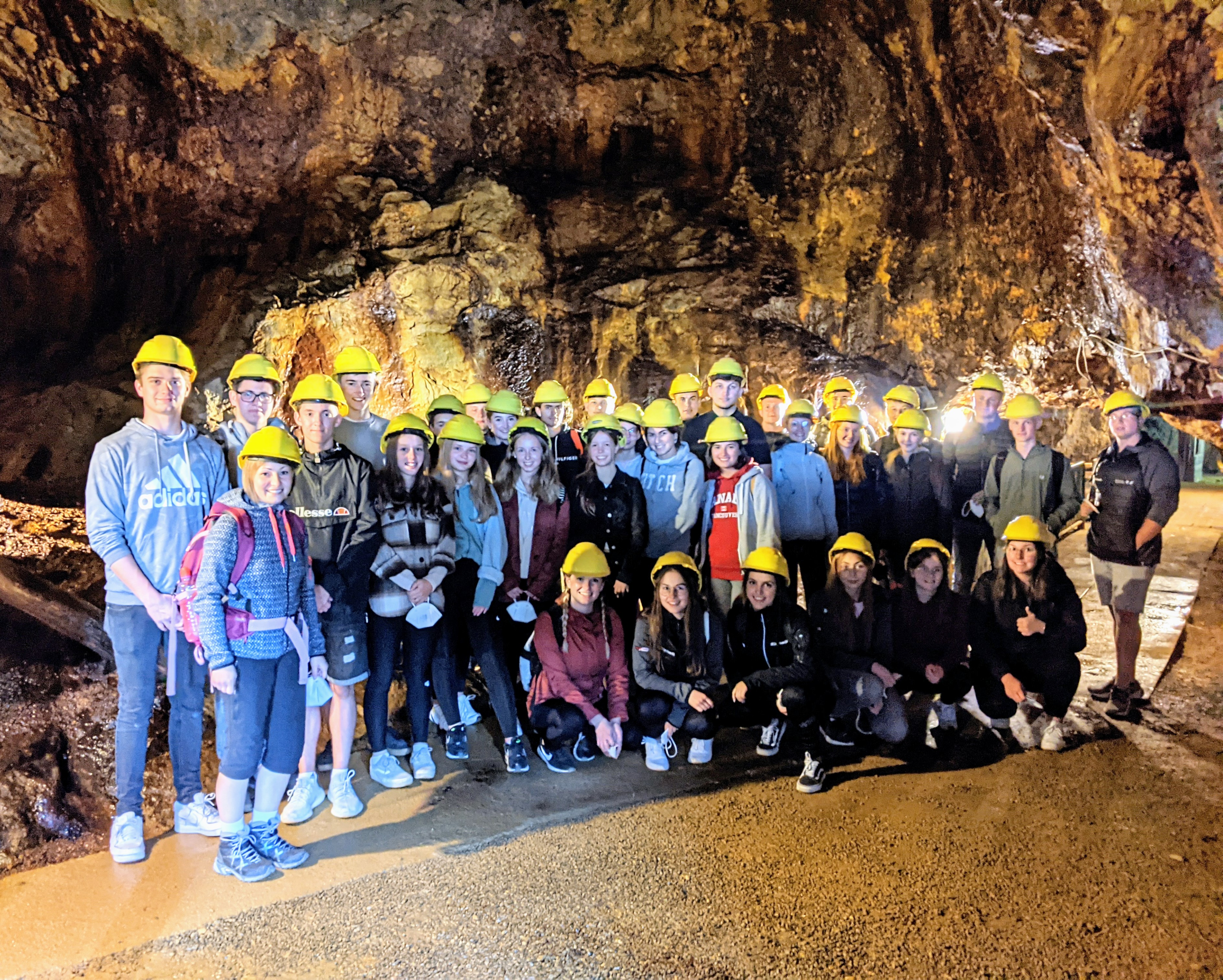 group photo in the mine