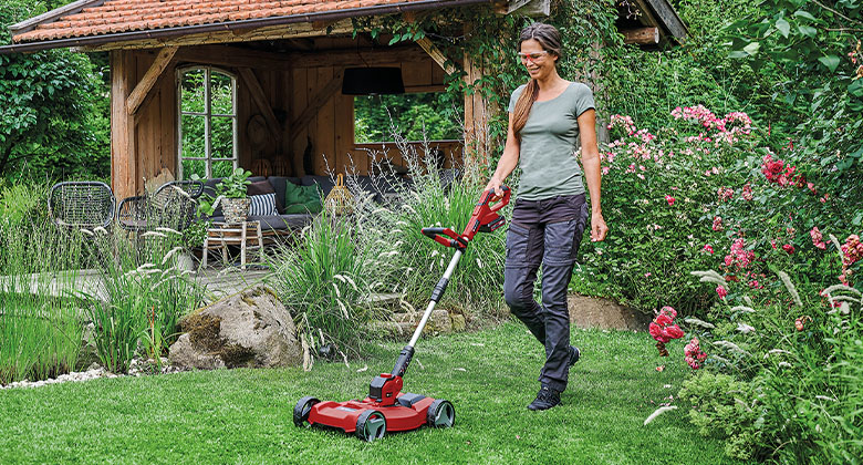 Einhell cordless shop lawn mower