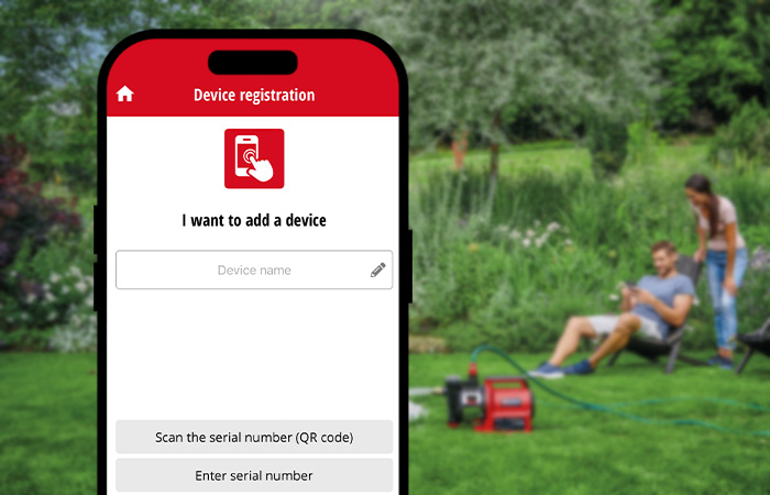 screenshot of the app with the Einhell SMART pump