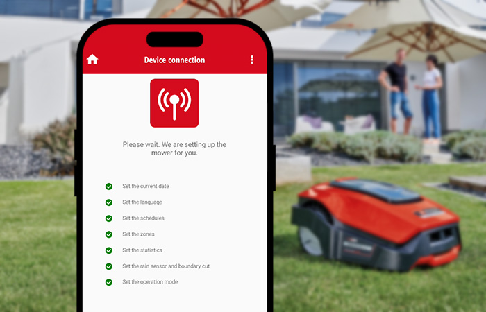 screenshot of the app with the Einhell FREELEXO SMART