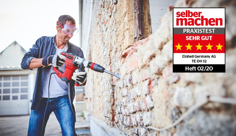 man using a rotary hammer