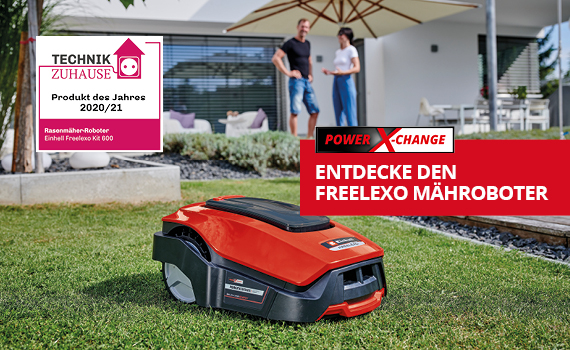 robotic lawn mower in a garden