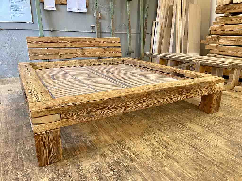 selfmade bed made out of wood