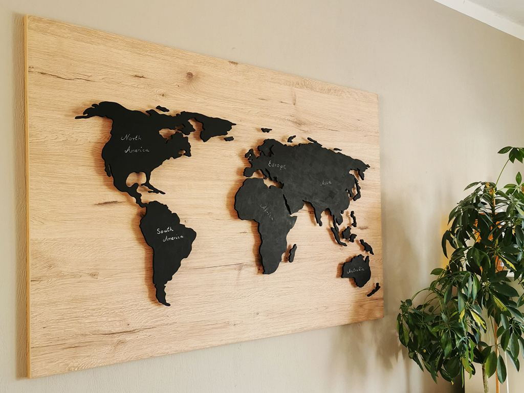 diy project wall picture world map